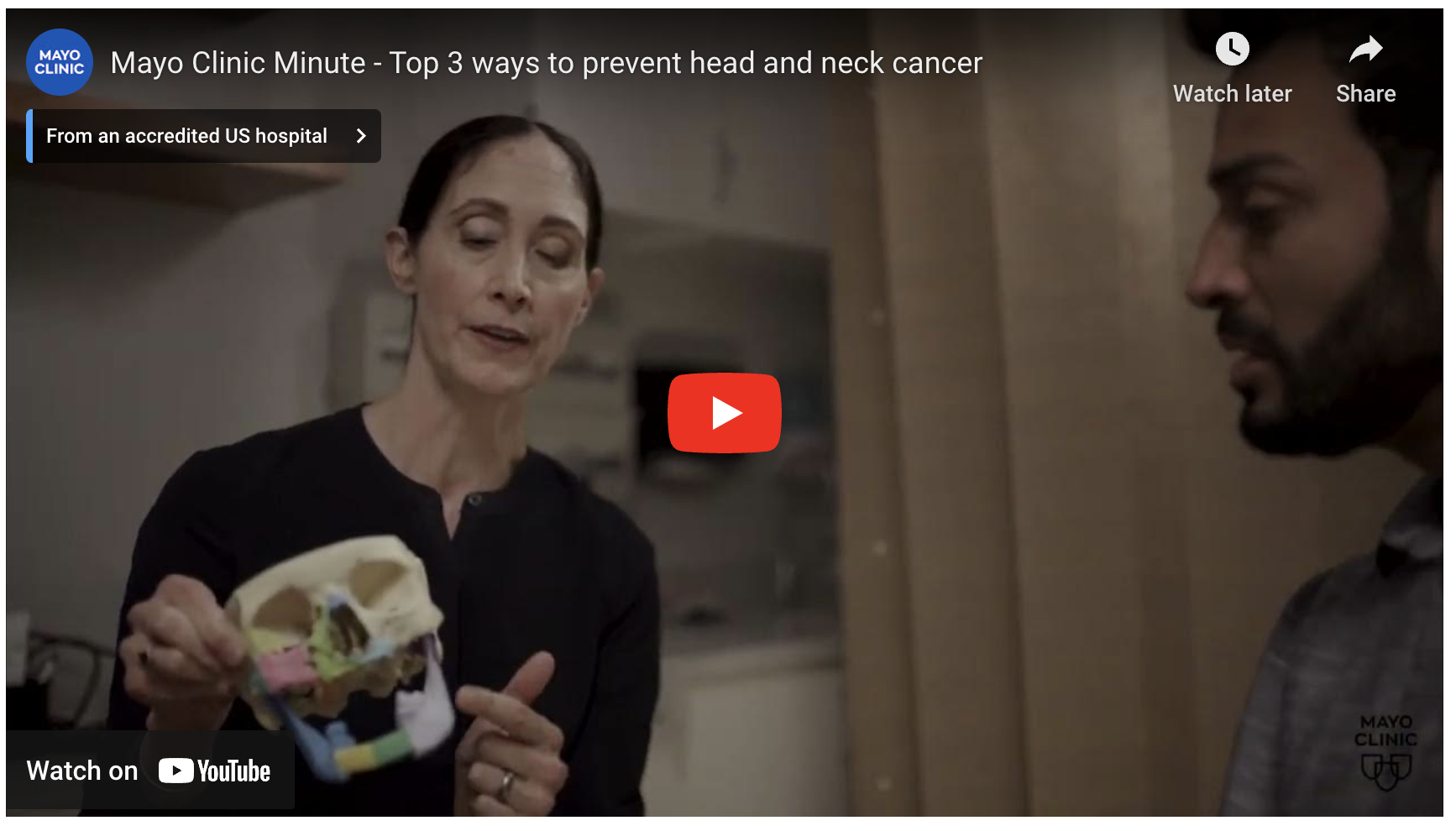 Mayo Clinic Minute - Top 3 ways to prevent head and neck cancer